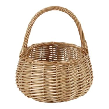 Imagem de Cesta de piquenique trançada de salgueiro com alça, salgueiro (natural)