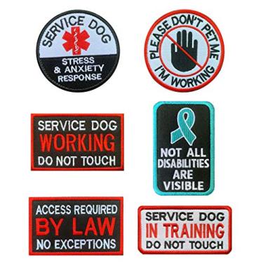 Imagem de Conjunto de apliques militares de bordado completo para bonés, bolsas, mochilas, roupas, colete, uniformes militares, engrenagens táticas, etc., 6 Pcs Service Dog patch, 1