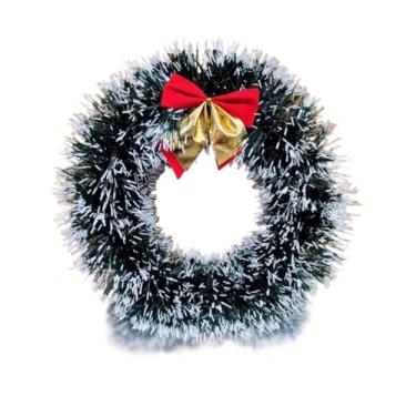 Imagem de Guirlanda de Natal com Laço Vermelho para Porta – Enfeite Natalino 25~35cm(30cm,nevada)
