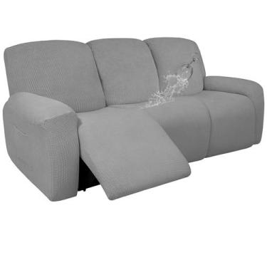 Imagem de Capa de sofá reclinável impermeável Easy-Going de 8 peças cinza