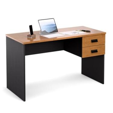 Imagem de Escrivaninha Home Office Londres com 2 Gavetas Mesa de Computador para Estudo e Trabalho Moderna(Preto Canela)