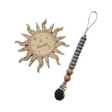 Imagem de Clipe De Chupeta De Silicone Cor Madeira Para Bebê, Mordedor Infantil,