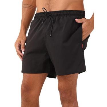 Imagem de Short Reserva D'Água Beachwear Liso Tag Lateral Preto-Masculino