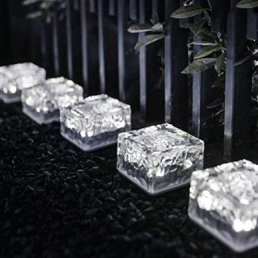 Imagem de aqxreight Luz Solar à Terra Em Forma de Tijolo de Gelo Interruptor de Controle de Luz Automático Lâmpada de Paisagem Externa à Prova d'água Com Bateria Branco Quente Interruptor de Energia de (