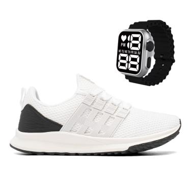 Imagem de Tênis Feminino BF Shoes para Treino Academia Caminhada Esportivo Malhar + Relógio LED Ultra-Feminino