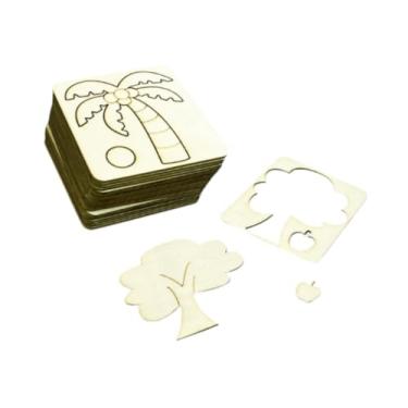 Imagem de Colaxi Conjunto de estênceis de desenho infantil, leves e resistentes, para aprendizado de artes e artesanato. Moldes compactos de madeira para pintura, 24 PeÇas