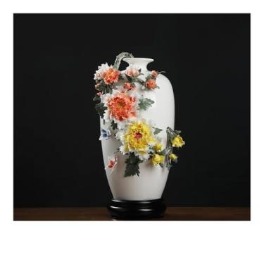 Imagem de Vaso de cerâmica novo estilo chinês ornamentos arte sala de estar armário TV decoração artesanato vasos de flores