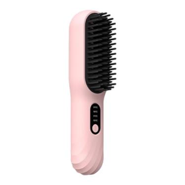Imagem de Ysyqkn Mini Escova Alisadora 2 em 1 Multifuncional Anti-Queimaduras para Cabelo, Ideal para Uso Doméstico e em Casa, Rosa