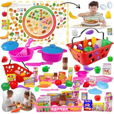 Imagem de Brinquedo Educativo Mercado Infantil com Cestinhas Frutas Legumes Alimentos e Panelinhas Ideal para Desenvolvimento Sensorial Motor e Criatividade