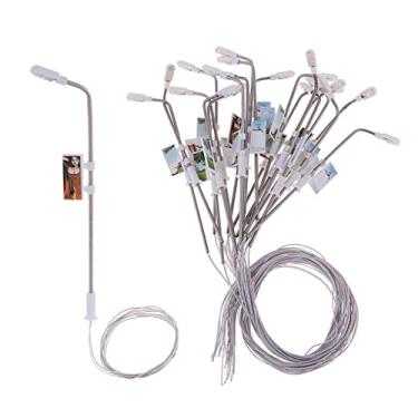 Imagem de JWQFBC Conjunto de 20 Miniaturas de Postes de Luz LED para, Escala N 1:150, a