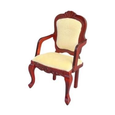 Imagem de MERIGLARE Cadeiras de madeira em miniatura para casa de bonecas, escala 1/12, modelo de móvel pequeno para decoração de fotos e cenas do cotidiano.