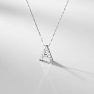 Imagem de Colar Letra Inicial com microzircônias Prata 925 Fabro Saints