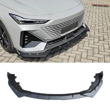 Imagem de Peça de modificação do difusor de lábio do spoiler do para-choque dianteiro do carro compatível com UNI-V 2022-2023 capa protetora de para-choque acessórios para carro (preto fosco)