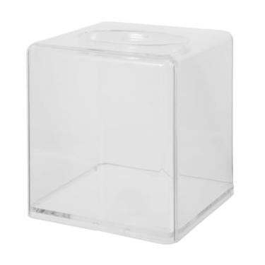 Imagem de VOSAREA Capa quadrada de acrílico transparente para lenços de papel higiênico elegante para banheiro, cozinha, quarto, escritório, design moderno para limpeza fácil e decoração chique, espaços