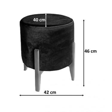 Imagem de Kit 2 Puff Redondo Luxo Várias Cores Pés Mel 0133