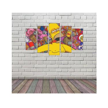 Imagem de Placa Decorativa Mosaico MDF Os Simpsons Quadro 150x68