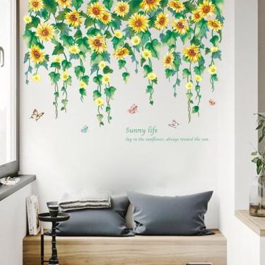 Imagem de Adesivos de parede Sunflower Vine PVC autoadesivos 60x90cm - yiweisai
