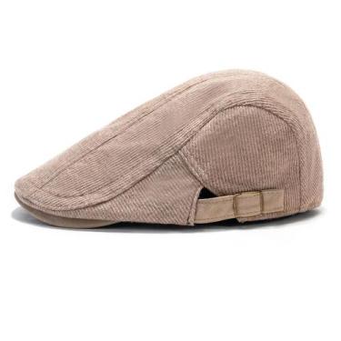 Imagem de Boné Corduroy Flat Cap Gatsby Newsboy Ivy Cabbie Chapéu para homens - 