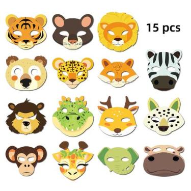 Imagem de Máscaras de animais selvagens Paper Safari para crianças (23x19,6 cm) 