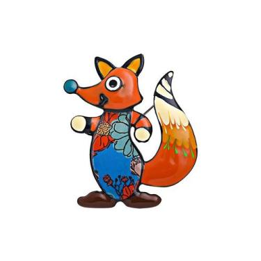 Imagem de Alfinetes de broche Cartoon Fox Colorido Esmalte Animal Lapel Pin B - 