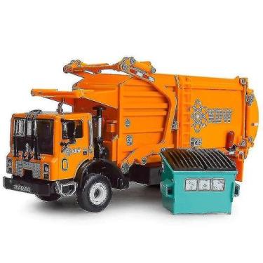 Imagem de Caminhão transportador de lixo em liga de brinquedo 1:24 para crianças