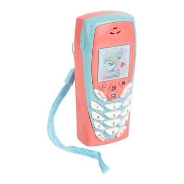 Imagem de Toy Phone Oumefar Baby Music com design de cordão para crianças rosa