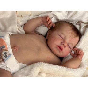 Imagem de Boneca Reborn Baby Doll Anano Silicone Full Body Girl 50 cm com acesso