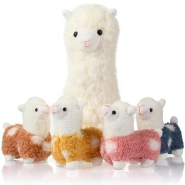 Imagem de Conjunto de bichos de pelúcia Civaner Llama com 4 bebês de pelúcia alp