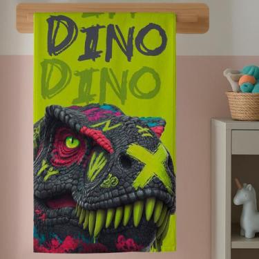 Imagem de Toalha Infantil Estampa Menino Dino Dinossauros Para Criança Praia Pis