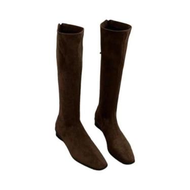 Imagem de Botas Chelsea Femininas De Camurça Outono 2025 Retrô Cano Alto Antider