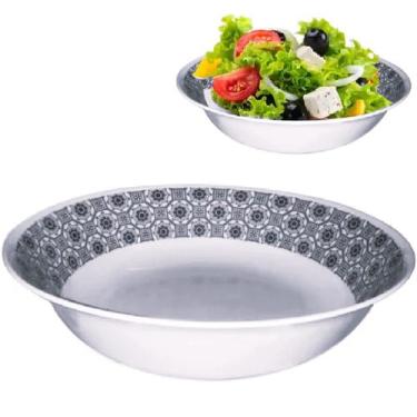 Imagem de Saladeira Tigela Bowl Melamina Grande Preta Decorada 1L - Sk