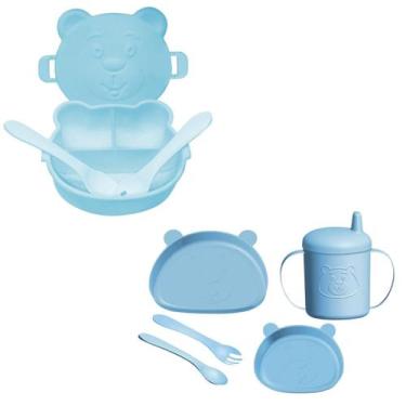 Imagem de Super Kit Ursinho + Pote Lanchinho Azul Bebê & Mamãe - Monte Libano