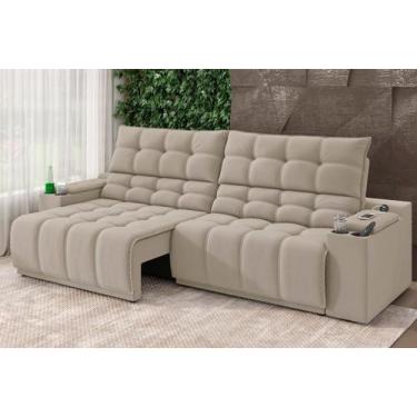 Imagem de Sofá Connect Premium 2,30m Assento Retrátil/Reclinável com porta copos