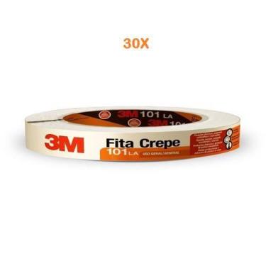 Imagem de Fita crepe 18mm x 50mt 3m uso geral caixa pintura kit 30 pçs