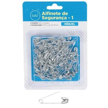 Imagem de Alfinete de Segurança Tam 01 Cor Níquel - Pacote com 100 Unidades - no