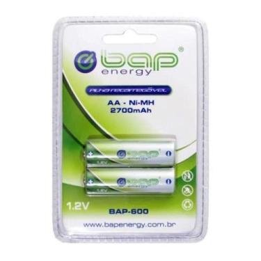 Imagem de 2 Pilhas AA 1.2V 2700mAh Recarregável BAP - BAP-600 - Bap Energy