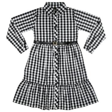 Imagem de Vestido Juvenil Look Jeans Manga Longa Xadrez Preto, 6