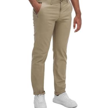Imagem de Calça Masculina Esporte Fino Ogochi Calca Sarja Executivo, 46, Areia, 