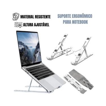 Imagem de Suporte Para Notebook Alumínio Tablet Ergonômico Dobrável Portátil Bas