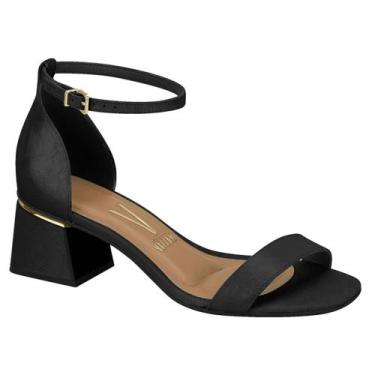 Imagem de Sandália Vizzano Feminino Salto Bloco preto Conforto calcanhar fechado