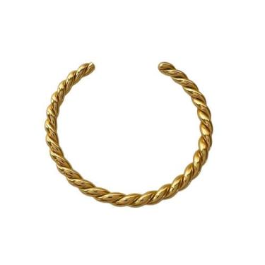 Imagem de Bracelete Tubo Torcido Banhado a Ouro 18K - Semijoia - CIELA
