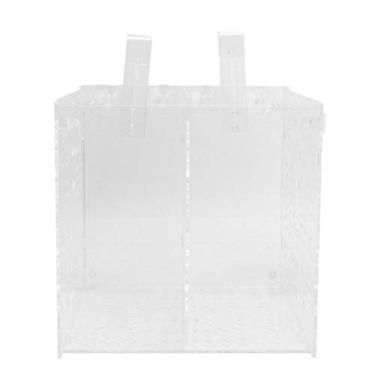 Imagem de Zerodis Caixa de reprodução com isolamento de peixes, incubadora acrílica, aquário, flutuante, incubadora, criação e criação de filhos, para aquário de peixes (20 mm x 20 cm x 20 cm)