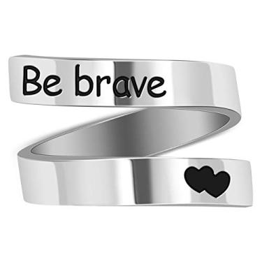Imagem de Anéis Inspiradores para Mulheres/Homens,Kucheed Jóias Gravadas com Anel Ajustável,Anel de Torção Espiral de Aço Inoxidável,Presentes de Formatura de Aniversário de Incentivo à Personalidade