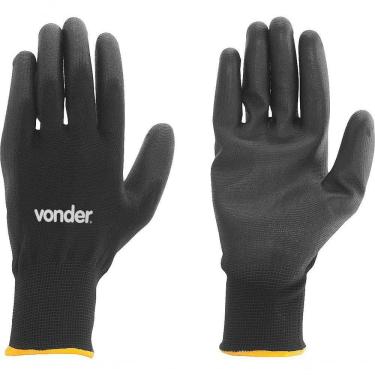 Imagem de Luva Poliéster Helanca Xg Preto Palma Pu Ca30909 - Vonder