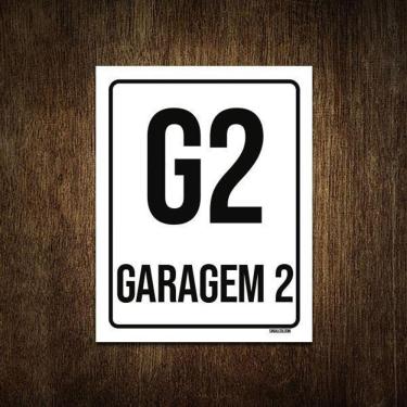 Imagem de Placa Sinalização Ambiente Indicativo G2 Garagem 2 27X35