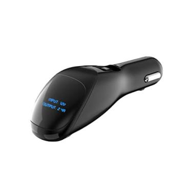 Imagem de Purificador de ar para carro 12 V 24 V íons negativos purificador de ar ionizador purificador de ar de carro automático névoa duplo USB carregador rápido HD Display digital, preto