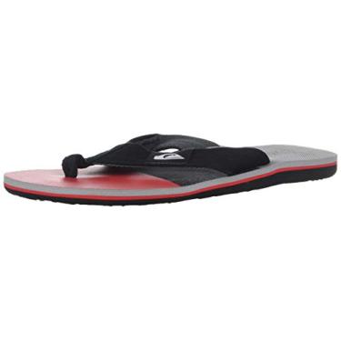 Imagem de Quiksilver Sandália infantil unissex Molokai Layback juvenil, Vermelho/preto/cinza, 11 Little Kid