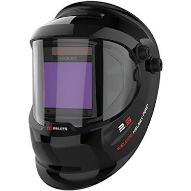 Imagem de YESWELDER Grande Visualização True Color Solar Powered Auto Escurecimento Capacete de Soldagem com VISTA Lateral, 4 Sensor de Arco Wide Shade 4/5-9/9-13 Máscara de Soldador para TIG MIG ARC Grinding Plasma LYG-Q800D