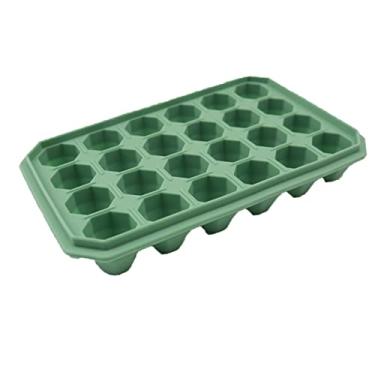 Imagem de Bandeja de cubo de gelo molde de cubo de gelo 24 cavidades bandeja de cubo de gelo de diamante reutilizável fazendo sorvete de silicone molde de geleia de sorvete de uísque ferramenta de barra de festa molde de cubo de gelo (cor: verde)