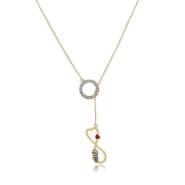 Imagem de Colar Personalizado Mãe E Infinito Folheado Em Ouro 18K